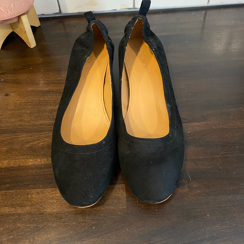 JCrew Black Suede Heels Size 8